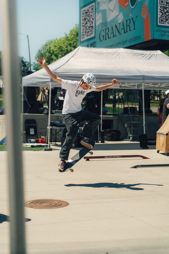 Mobile skate park at festival